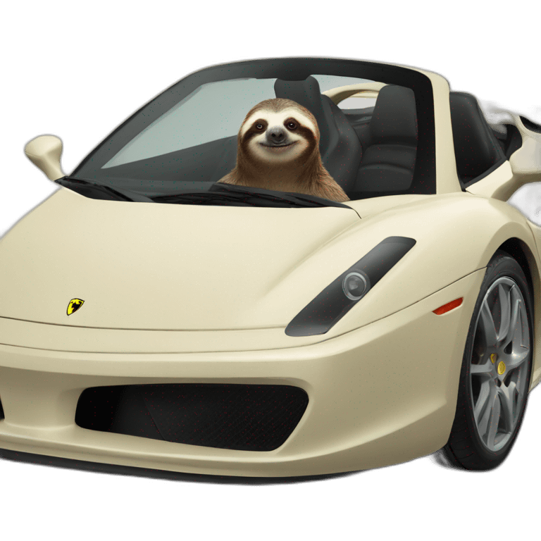 sloth in a ferrari emoji