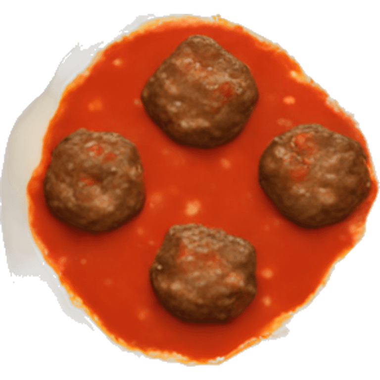 Mini kofta with tomato sauce in a pan emoji