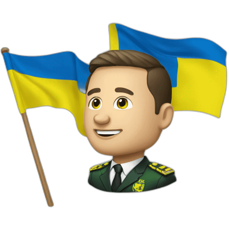 zelensky with flag ukraine emoji