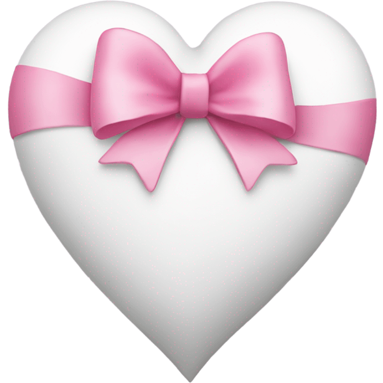 white heart with a pink bow emoji