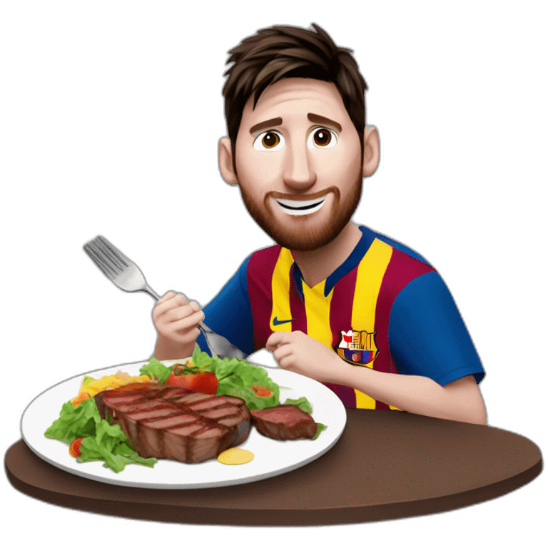 Messi comiendo asado emoji