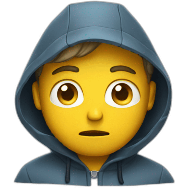 Sad man in a raincoat emoji