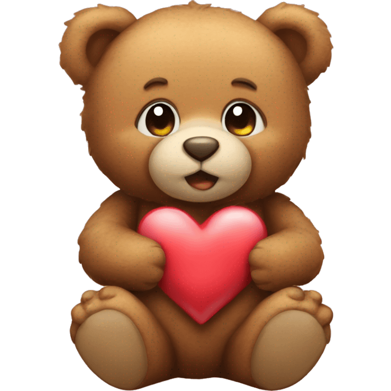 Teddy bear with heart emoji