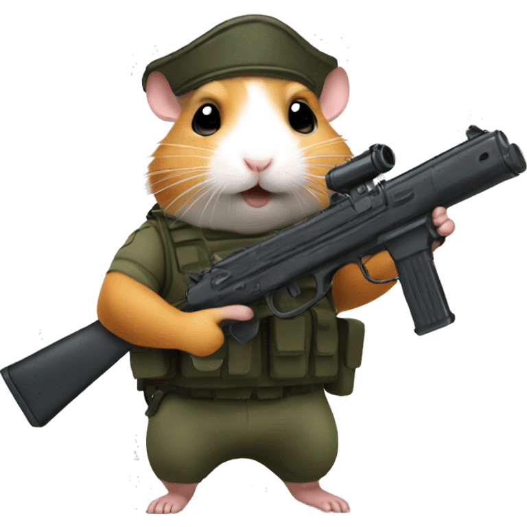 hamster combat soilder with gun emoji