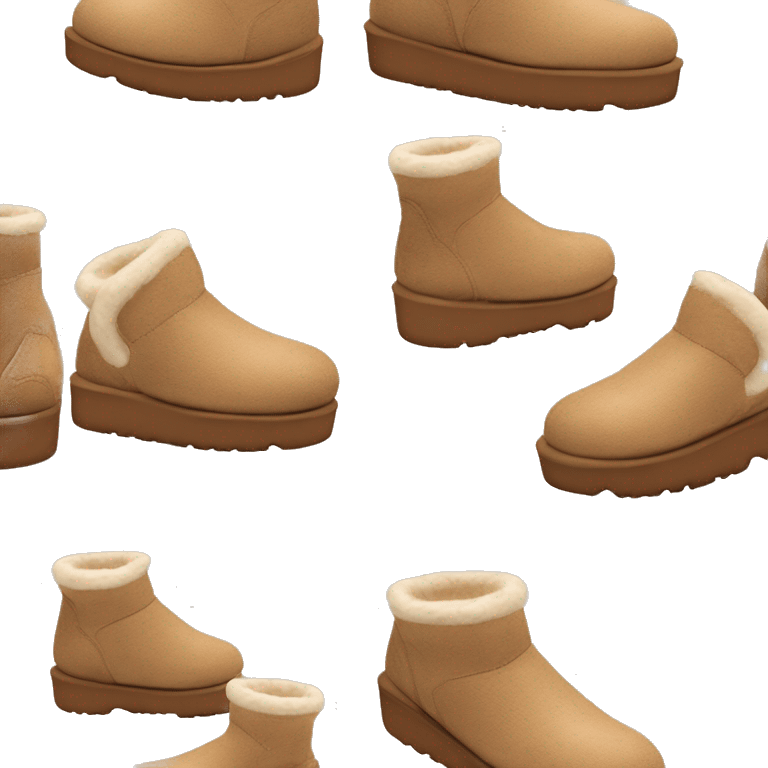 Ugg Camel slip-on slippers. A thin red zig-zag stitch only encircling ankles, VERY chunky platform sole. emoji