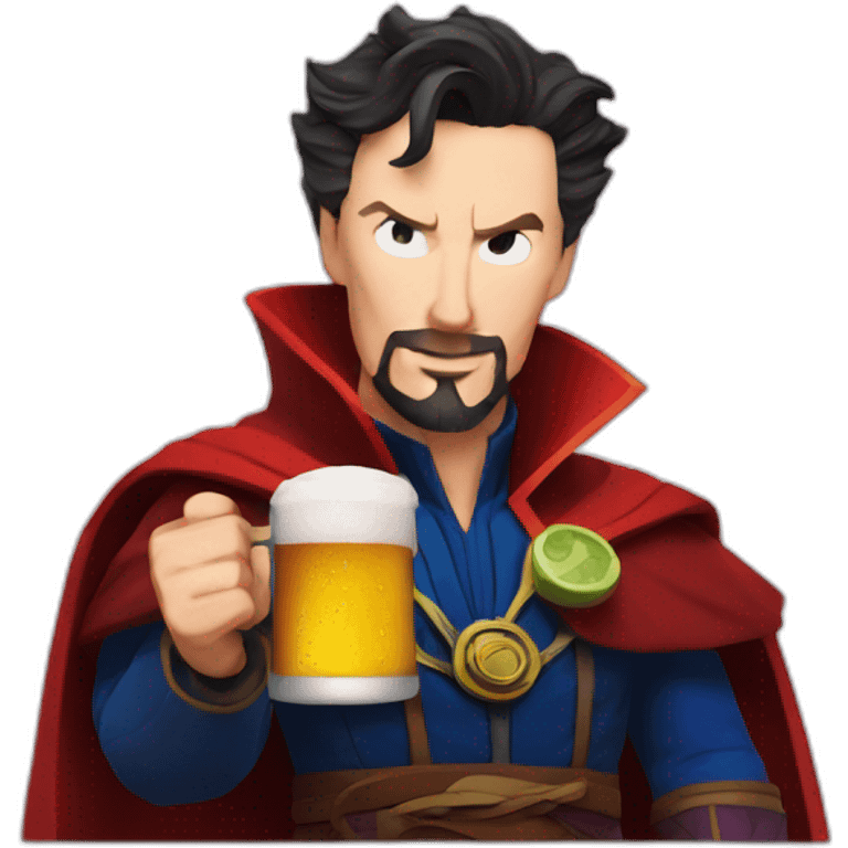 Doctor strange with a beer emoji