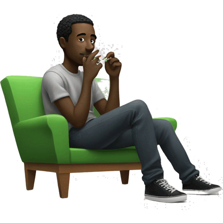 Black man chilling smoking weed emoji