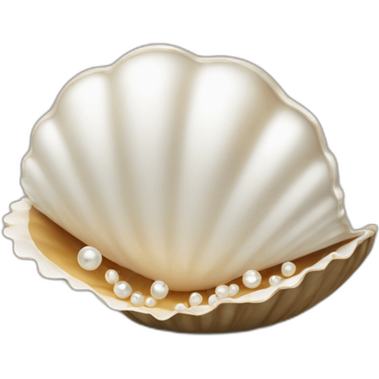 Clamshell with pearl emoji