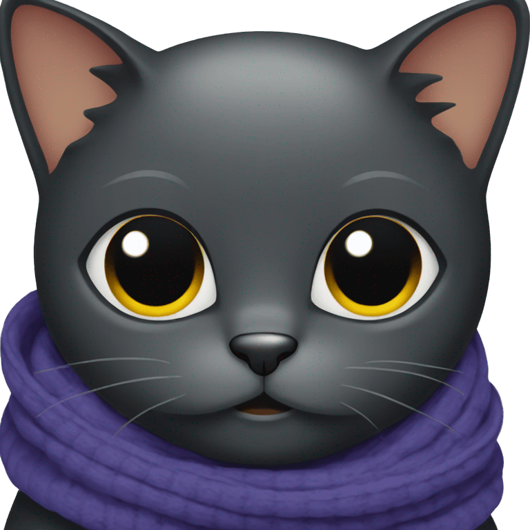 black cat wearing a scarf emoji