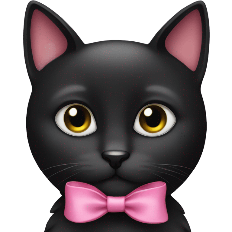 black cat with pink bow  emoji