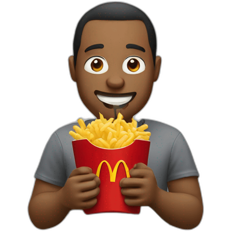 Man eating mcdonalds emoji