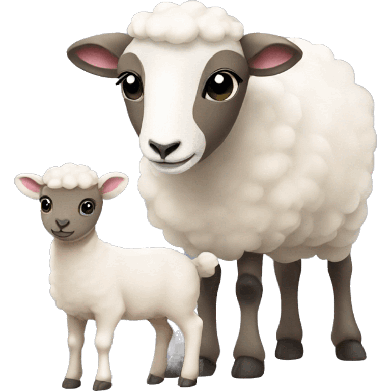 Ewe and lamb emoji