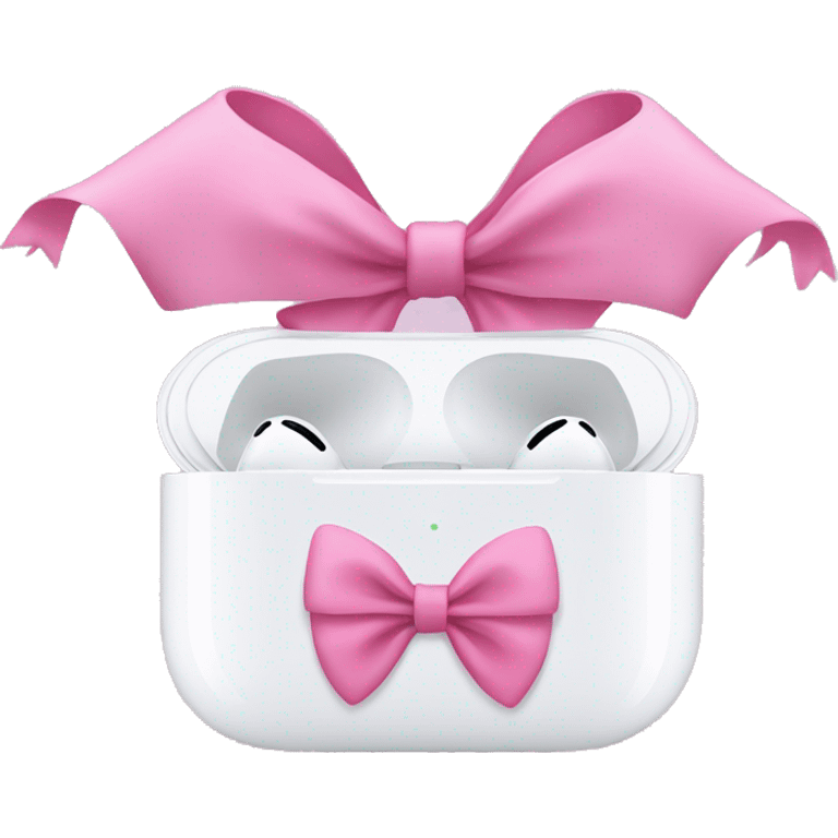 air pod maxes with pink bows on both sides  emoji