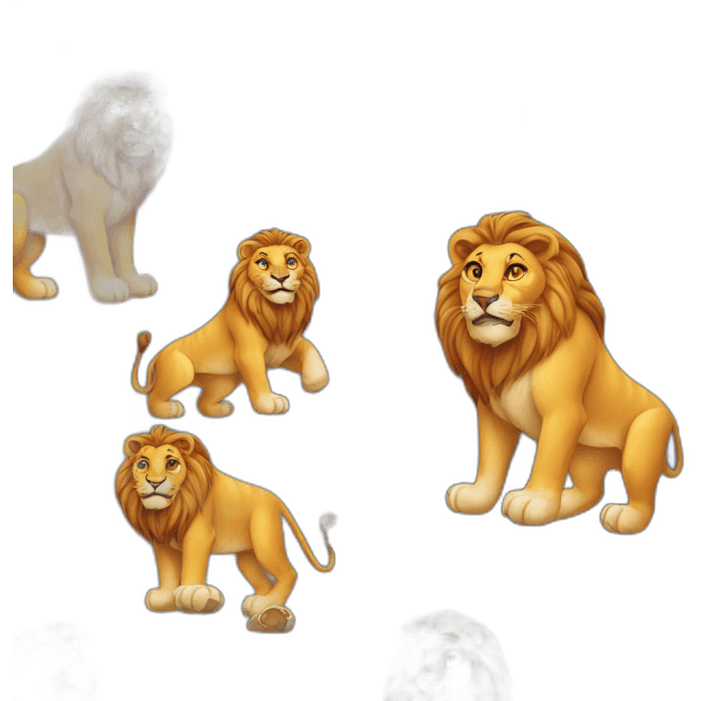 Lion on tiger emoji