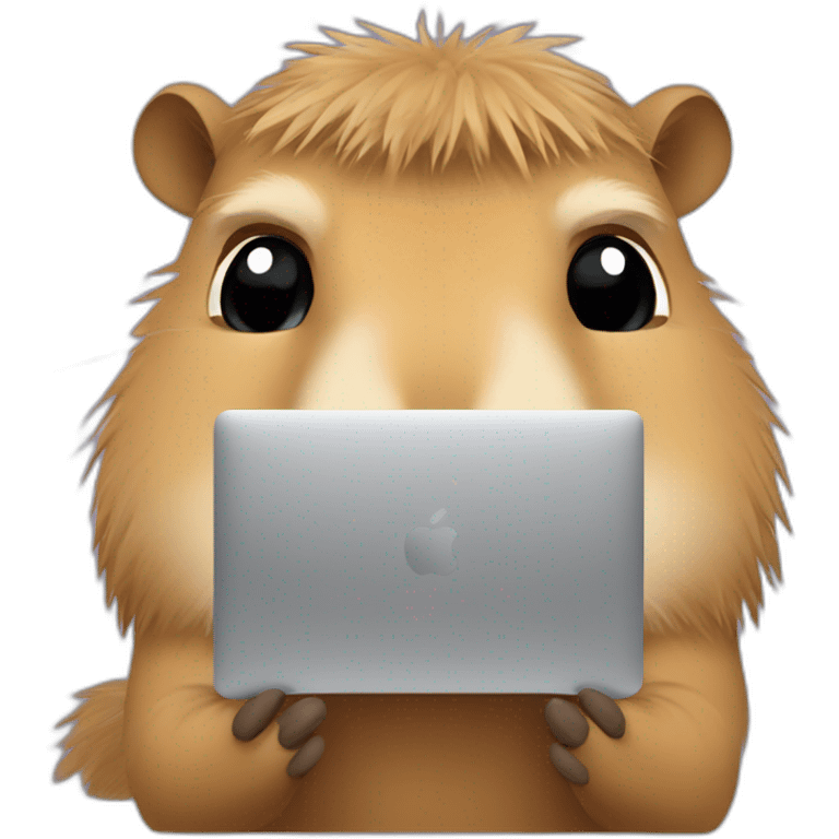 capybara using macbook emoji