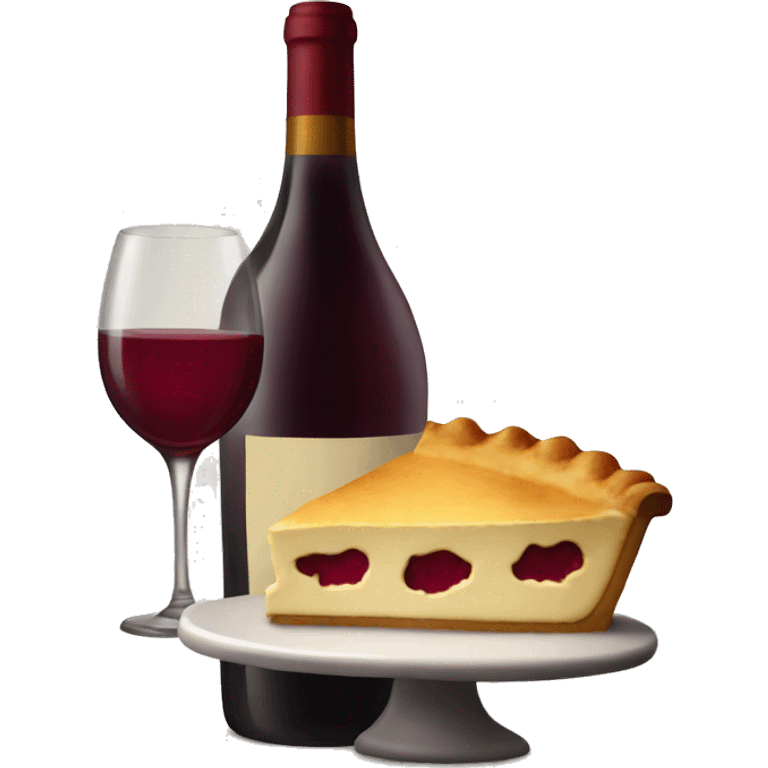 Wine with pie emoji