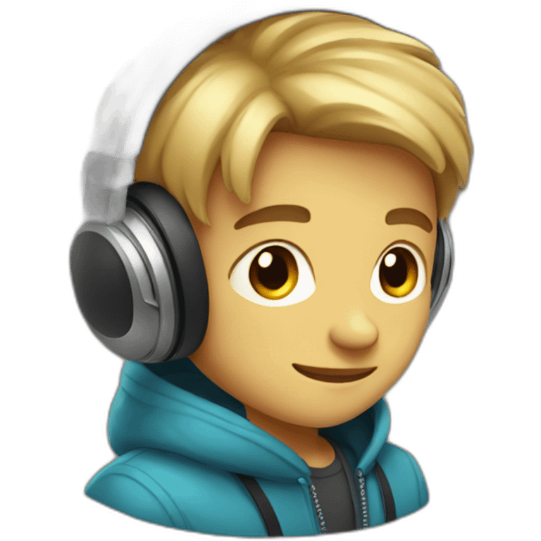 A boy with cool headphone  emoji