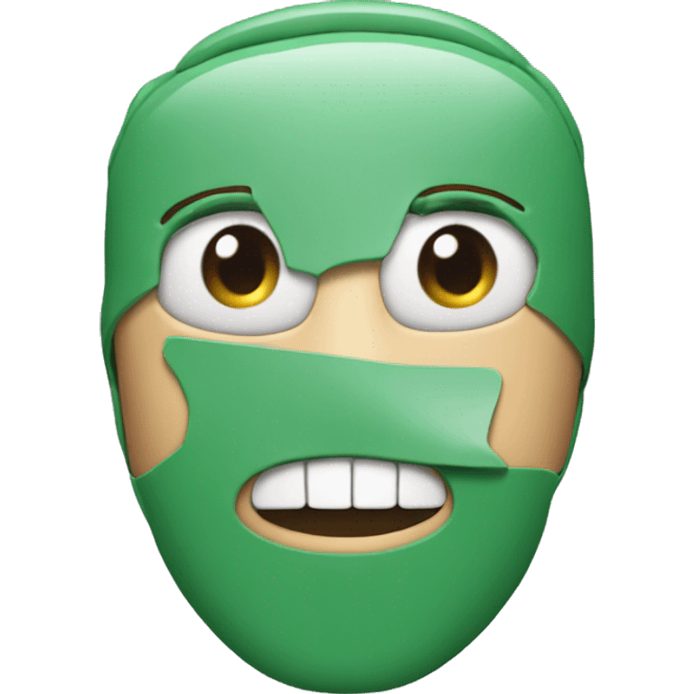 face with mouth covered by processor emoji