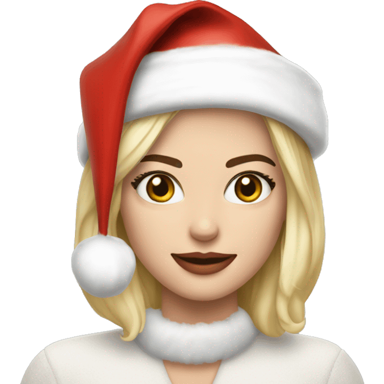 margot robbie with santa hat emoji