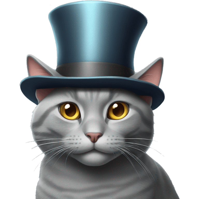 gray cat with a magician's hat emoji