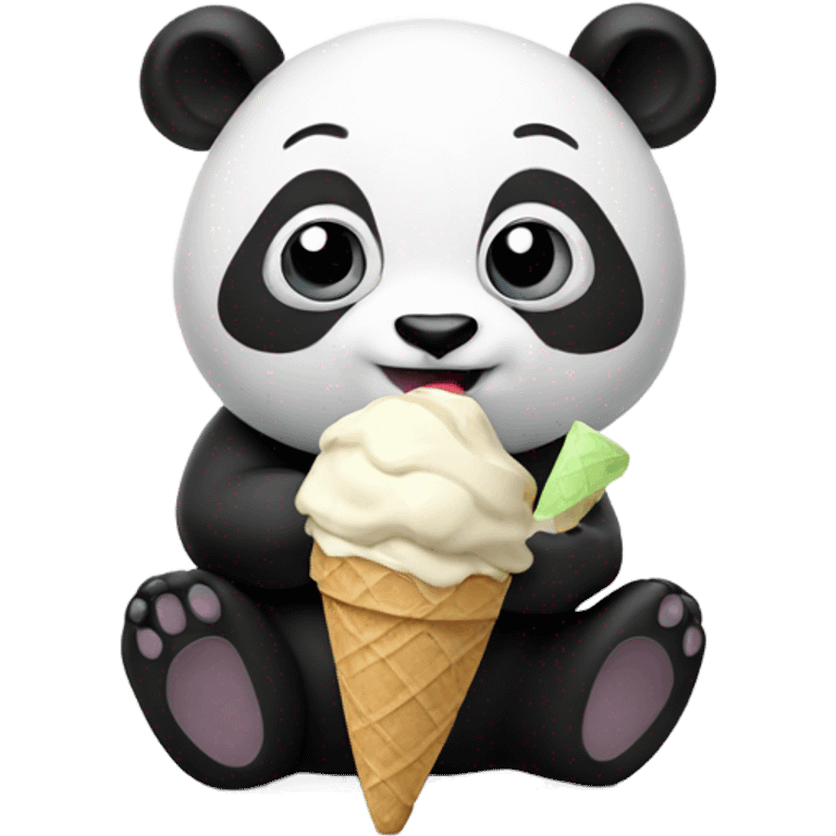 Panda eating ice cream emoji