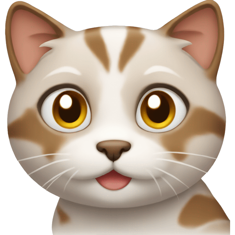 adorable cat with brown color emoji