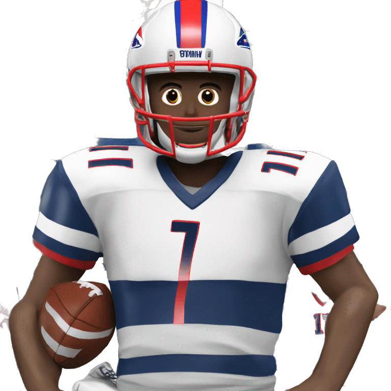 Quarterback with red white and blue jersey that has the number 17 on it emoji