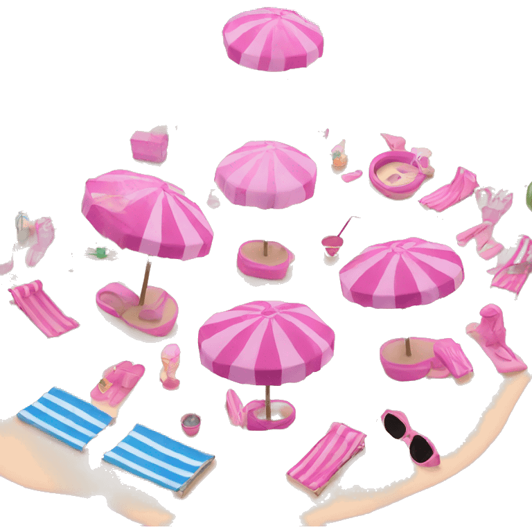 Pink beach scene  emoji