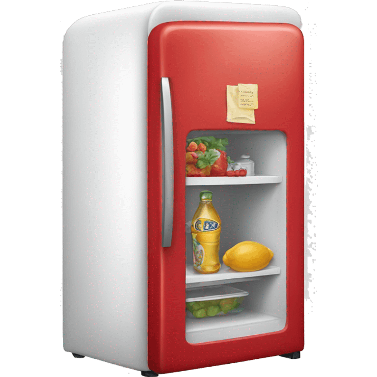 Realistic true red fridge emoji