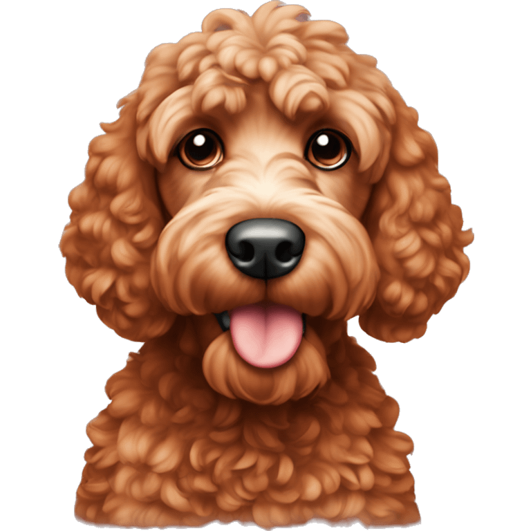 Red cockapoo with white snout emoji