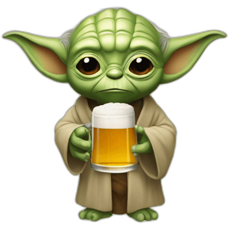 Yoda qui bois une biere emoji