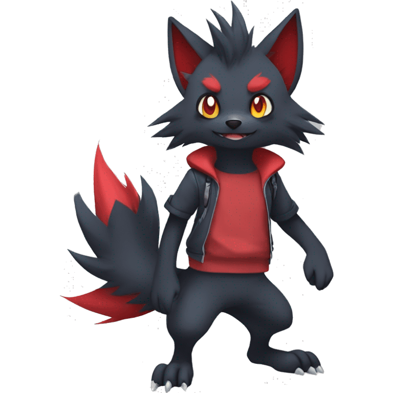 Cool Edgy Zorua-Zoroark-Mightyena full body emoji