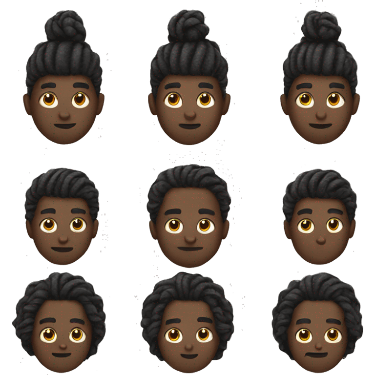 Black man with 2 strand twists emoji