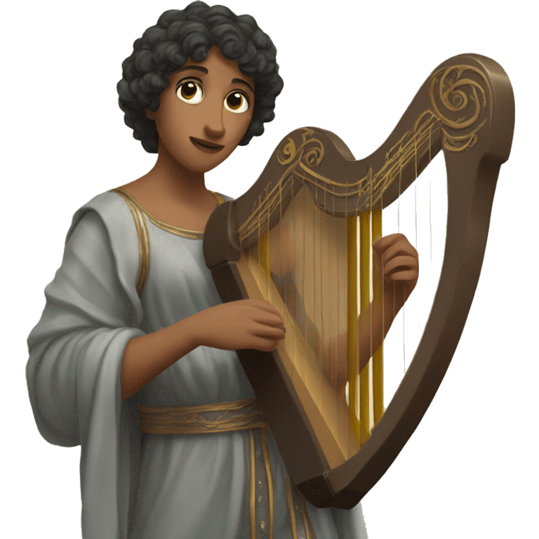 Sappho a harp in his hand emoji