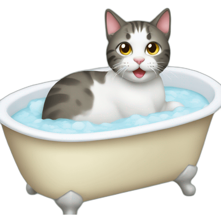 Cat in bath emoji