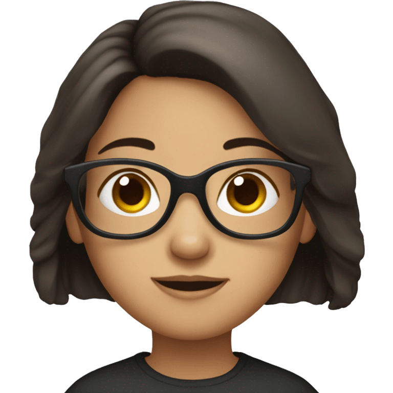 a girl with dark brown hair and glasses emoji