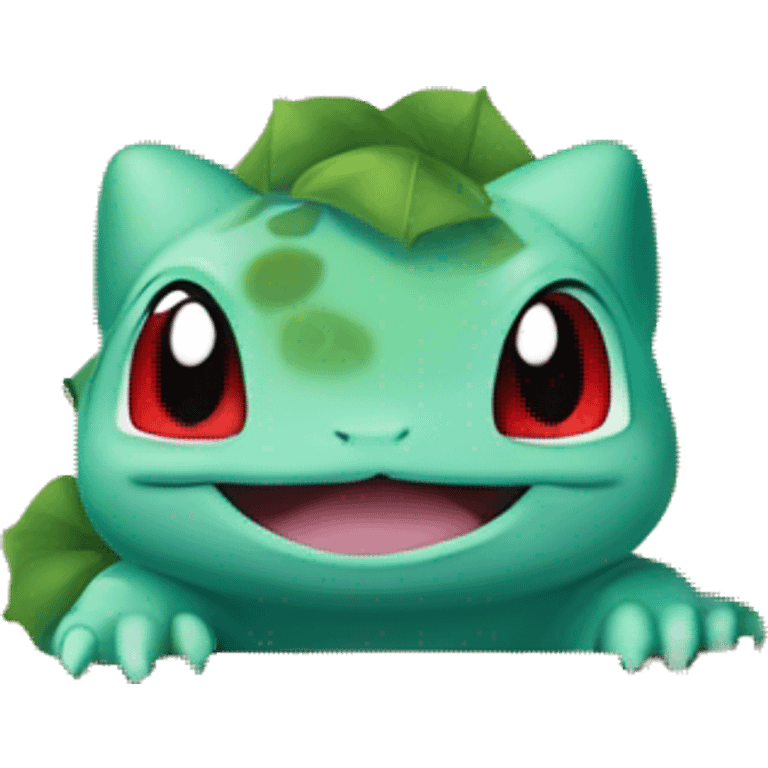 Bulbasaur peeking over a ledge emoji