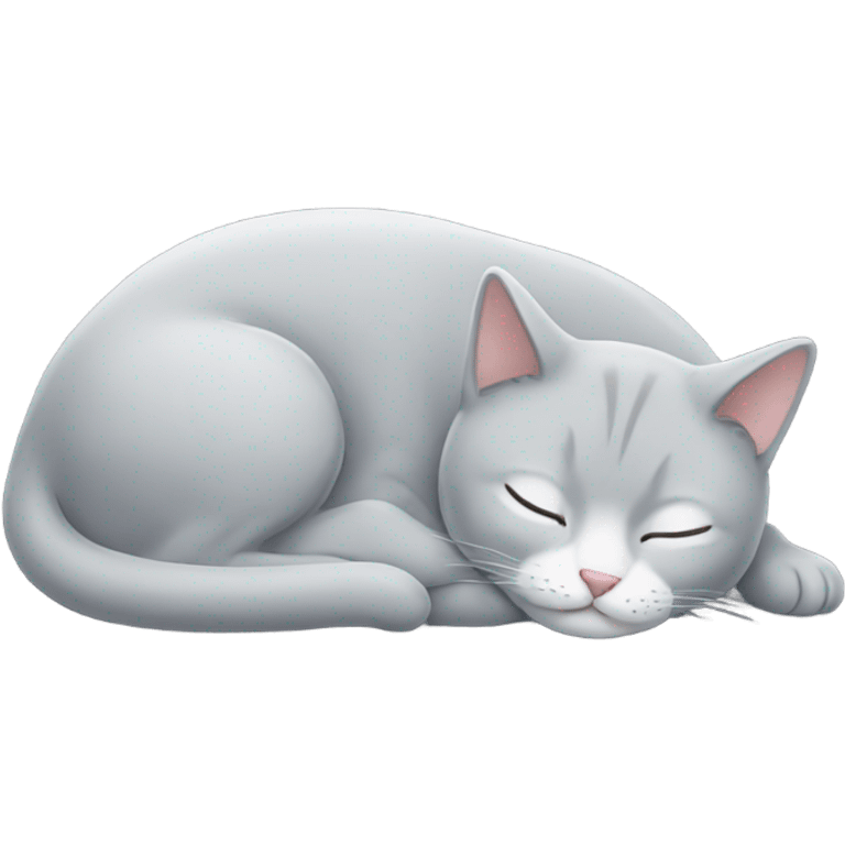 light grey cat sleeping emoji