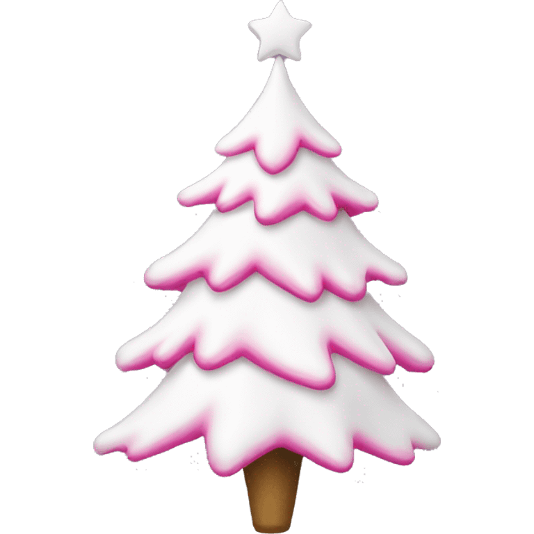 A white Christmas tree with pink decoration  emoji