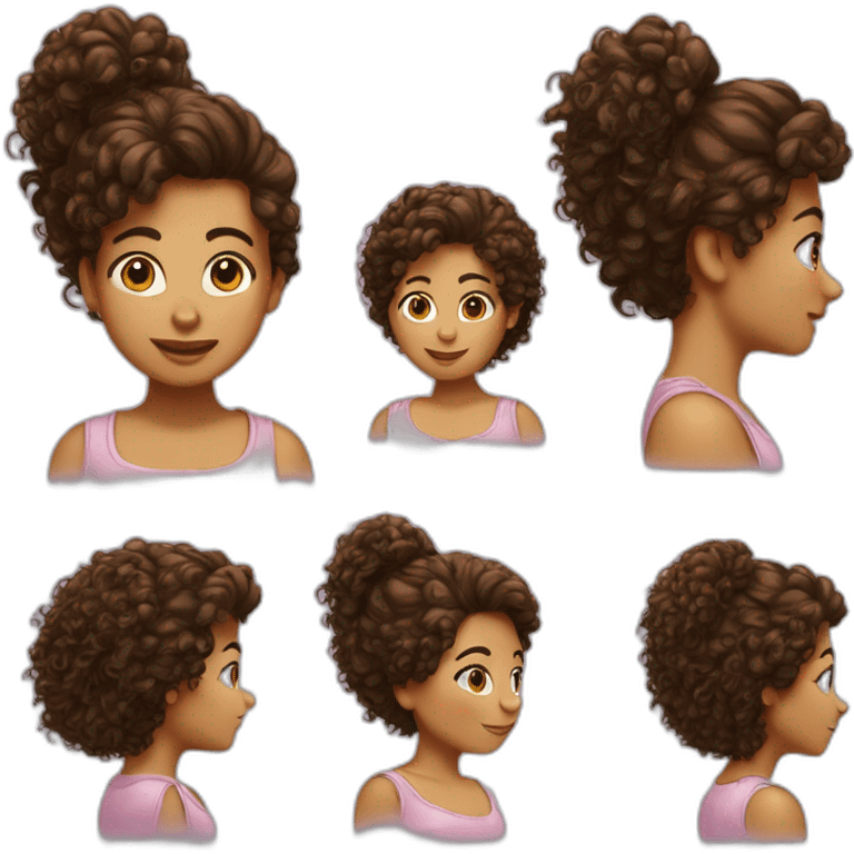 fille avec les cheveux bouclés emoji