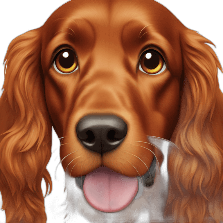 irish setter with food emoji