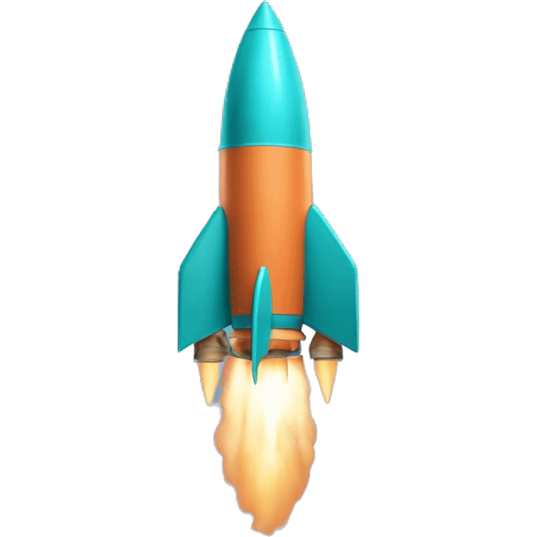 Rocket with turkose color emoji