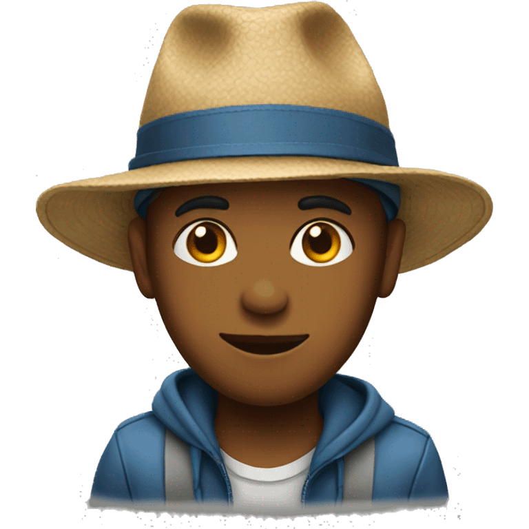 Hat wearing boy portrait emoji