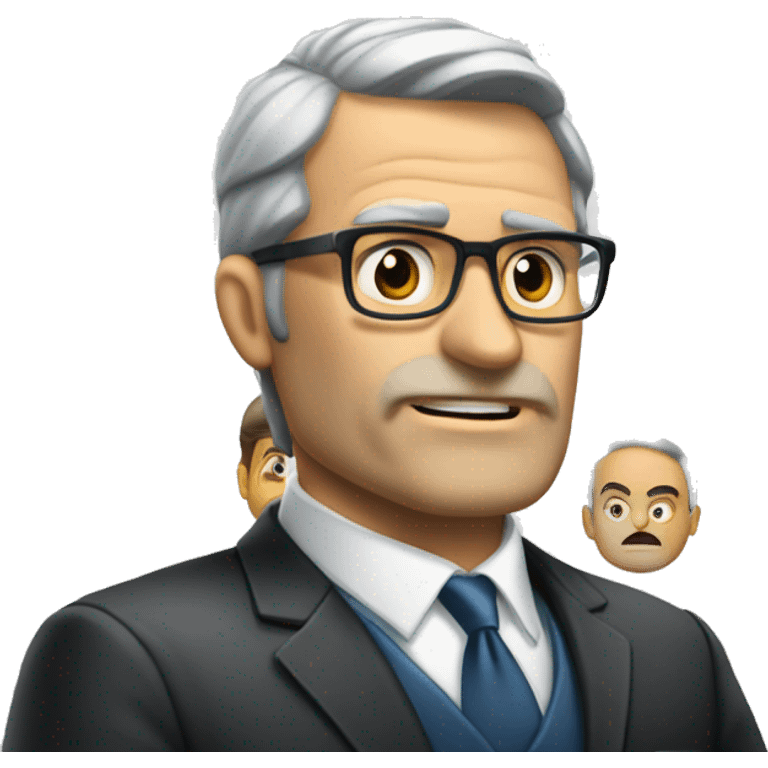 Empresario corrupto con cara de avaro emoji