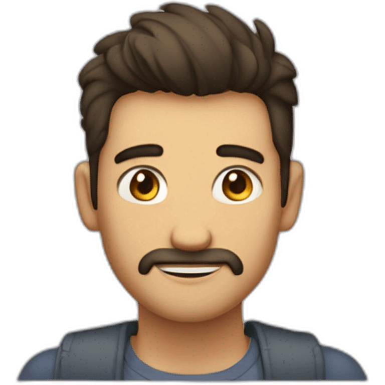 Hombre joven sin barba petiso morocho soriendo emoji