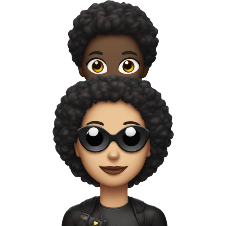 Batman amd afro catwoman in love  emoji