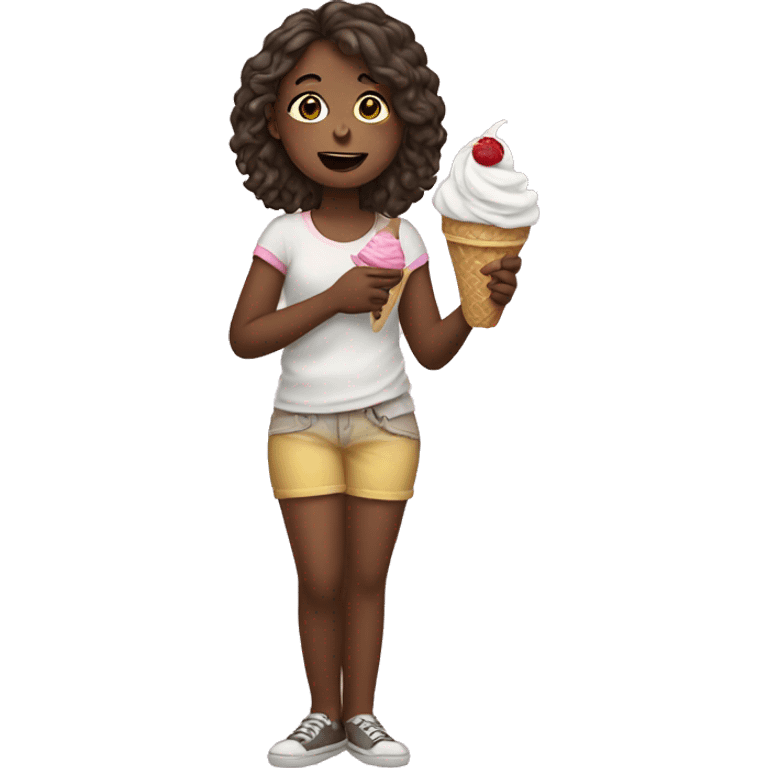 Girl eating ice cream emoji