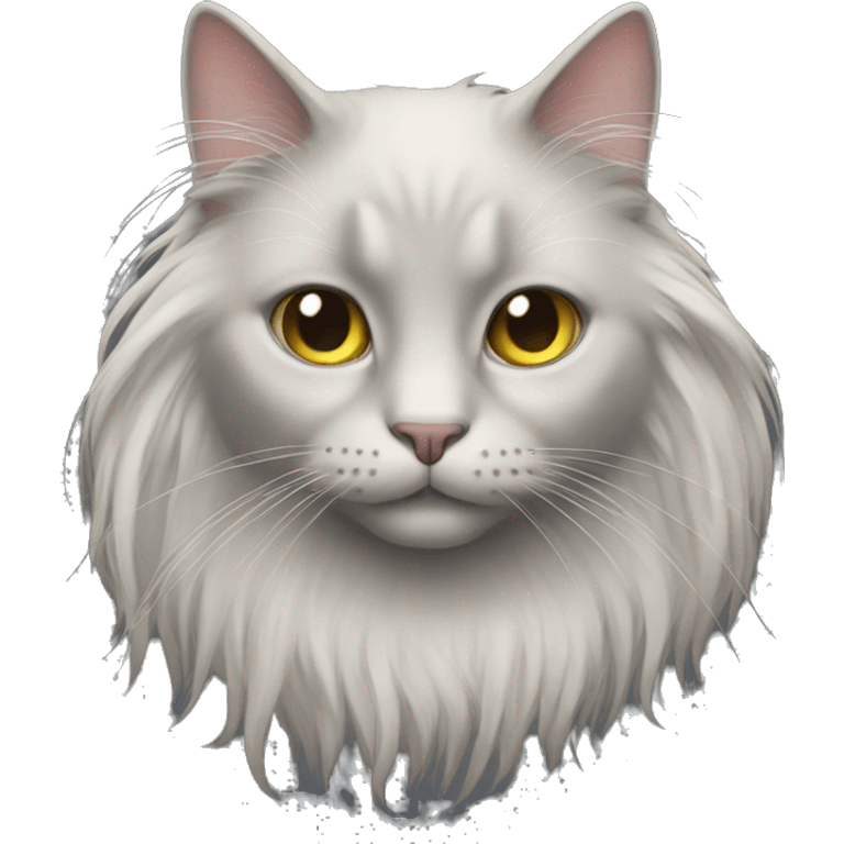 Black cat with long hair  emoji