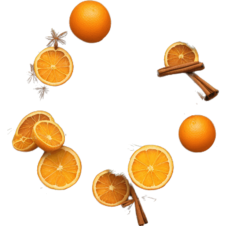 Yule wreath with dried oranges and cinnamon sticks attached emoji