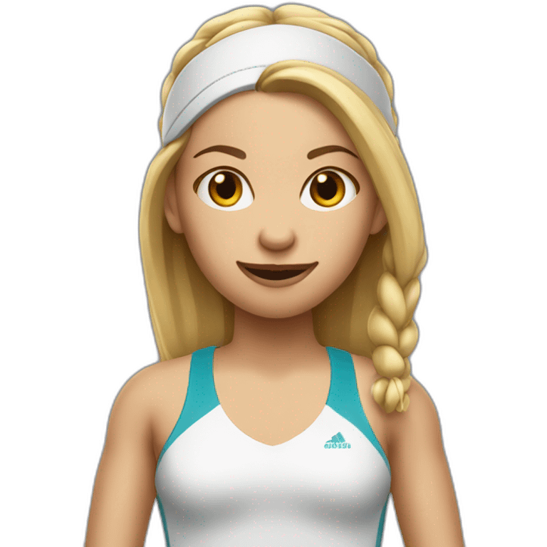 female tennis player pointed nose emoji